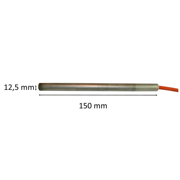 Gløderør / Eltænder til pilleovn: 12,5 mm x 150 mm 250 Watt